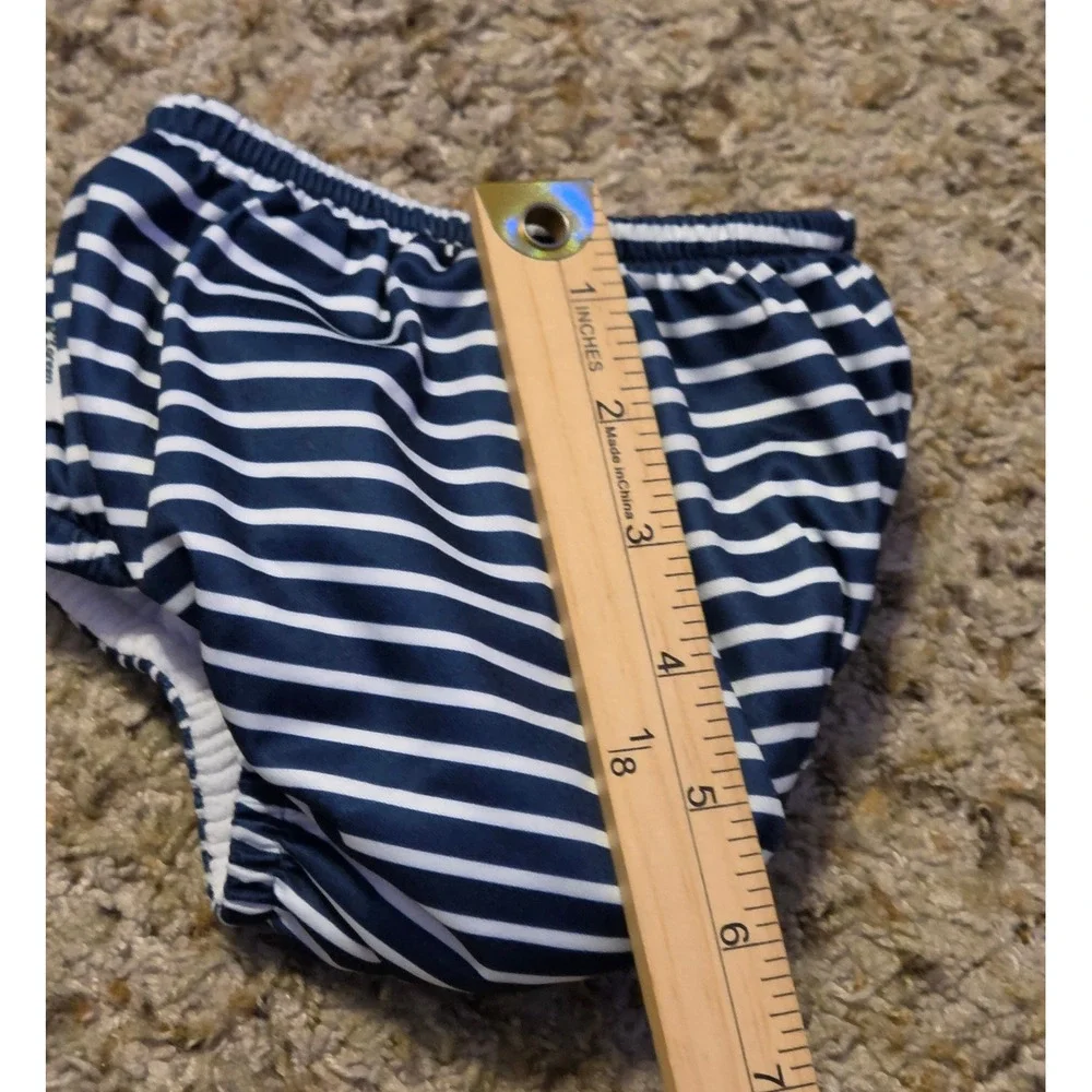 Green Sprouts Navy White Striped Reusable Swim Diaper Baby Size 24 Months